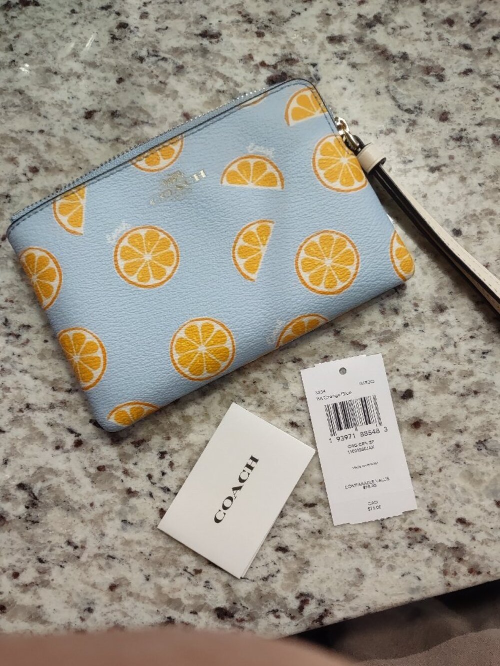 Coach Orange Slices Wristlet